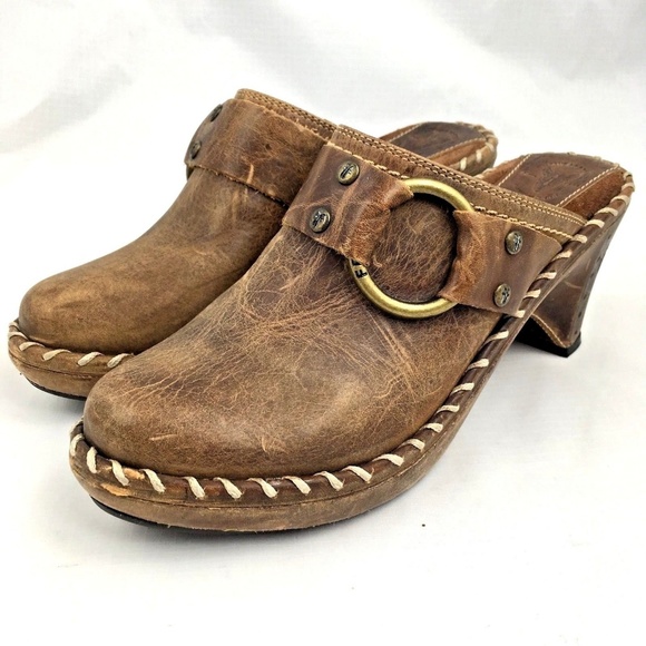 frye clogs and mules